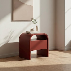 Modern Lacquer Nightstand, Minimalist Bedside Table, Kids Room Decor