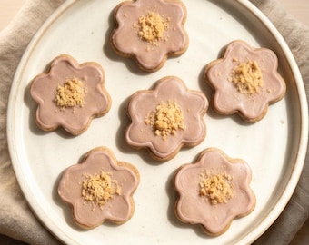 Golosinas Flower Power para perros / Galletas artesanales de mantequilla de cacahuete para perros / Golosinas gourmet para perros / Regalo para mamás perrunas / Golosinas naturales para perros