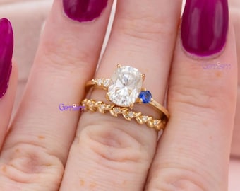 Marquise Cut Laurel Leaf Eternity Band Bridal Ring Set | Nature Inspired Wedding Ring Set | Diamond Leaf Band | Gold Bridal Jewelry