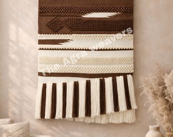 Handwoven Cotton Macrame Wall Hanging | Boho Fiber Art Decor