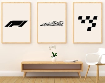 Vintage Cool Girl Wall Decor Formula 1 Modern Sleek and Simple Prints Digital Download Prints