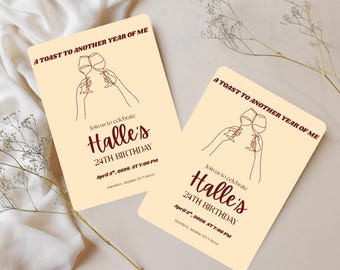 Birthday Party Invitation I Editable Birthday Invitation Template | Printable Invite | Adult Birthday Invite