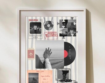 Customizable Minimalist Collage Wall Art | Couple Gift for Christmas, Anniversary & Birthday | Editable Digital Download | Neutral Aesthetic