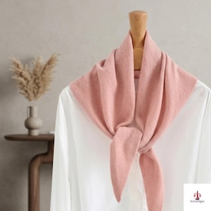 Australian Wool Knitted Triangle Scarf, Cozy Winter Shawl, Women's Neck Wrap