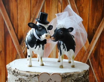 Cow-cowboy-cowgirl-farmer-wedding-cake topper-dairy farmer-cattle-western-farm wedding-barn-woodland-Texas-rodeo-cowboy boots-cowboy hat