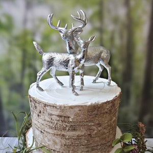 Gold deer-wedding-cake topper-fall-deer wedding-groom's cake-buck and doe-hunting-hunter-camouflage-rustic wedding-decorations-hunting groom