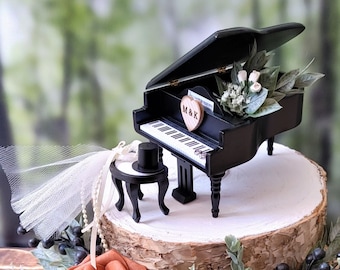 Piano wedding cake topper Baby Grand Pianist Wedding Cake Topper Musician Cake Topper Custom piano player music theme music lover wedding