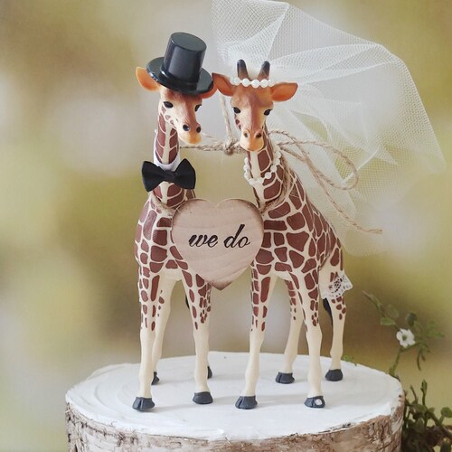 Giraffewoodlandswedding Cake Toppergiraffeweddingjust Etsy