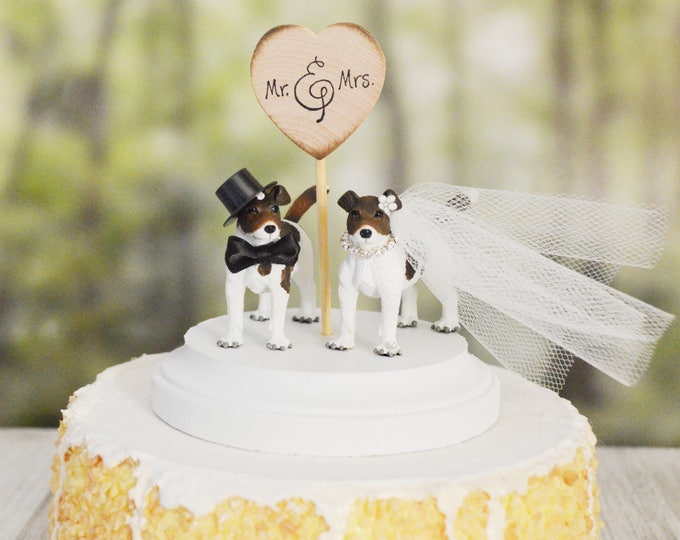Dog Wedding Cake Topper Jack Russel Terrier Dog Cake Topper Etsy