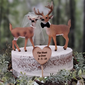 Hunting and Fishing Cake Topper, Wedding Cake Topper, Birthday Topper,  Grooms Cake Topper, Cake Topper With Number, Hunting Birthday 0432 