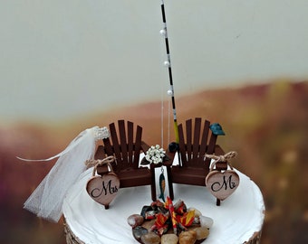 TiTaicor Hunting and Fishing Cake Topper,Birthday topper,Grooms Cake  Topper,Cake Topper with Number,Fishing Hunting Cake Insert for Proposal  Wedding Engagement Anniversary Birthday Party Shower. : Grocery & Gourmet  Food 