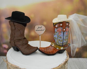 Country western wedding cake topper-cowgirl boots-cowboy boots-wedding cake topper-western wedding-western birde-hunting-rustic wedding