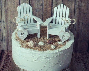 Adirondack beach wedding chairs-Adirondack chairs-wedding cake topper-beach chairs-beach wedding-destination wedding-beach-custom