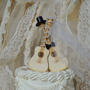 Guitar wedding cake topper-musician-wedding cake topper-guitar-music-instrument-musical-guitar wedding-rock star