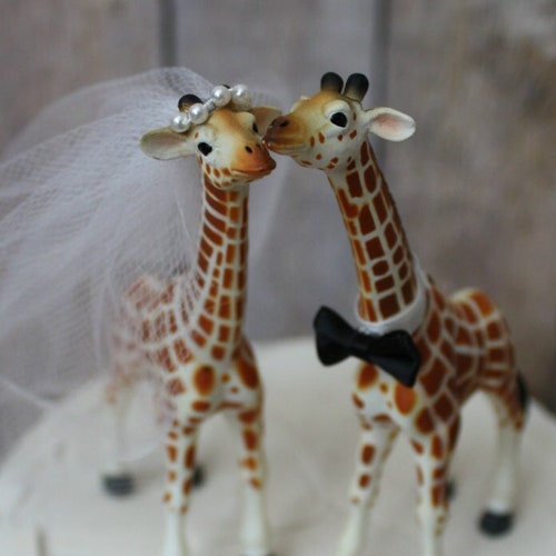 Giraffe Wedding Cake Topperanimalwedding Cake Etsy
