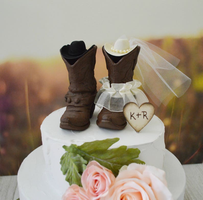 Western Cowboy Boots Wedding Cake TopperWestern Themed