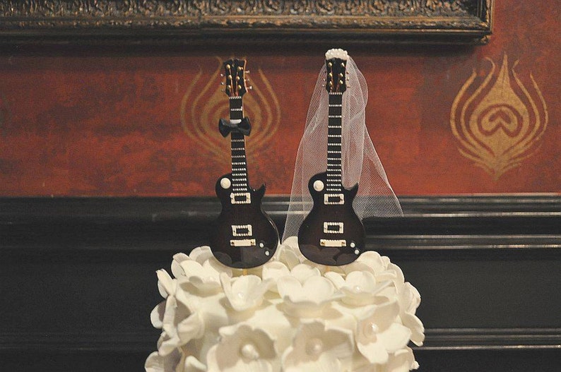 Electric guitarweddingcake topperguitarbridegroomrock Etsy