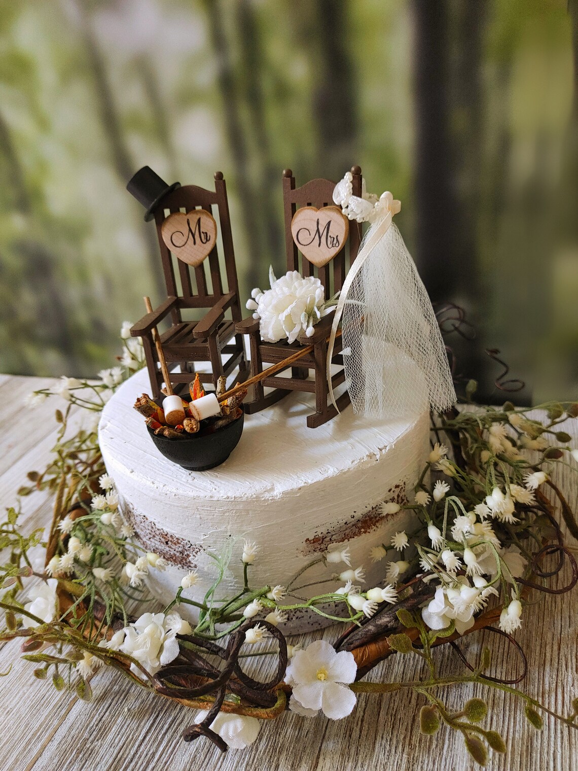 Rocking Chaircake Topperrusticshabbywoodlandsmr.and Etsy