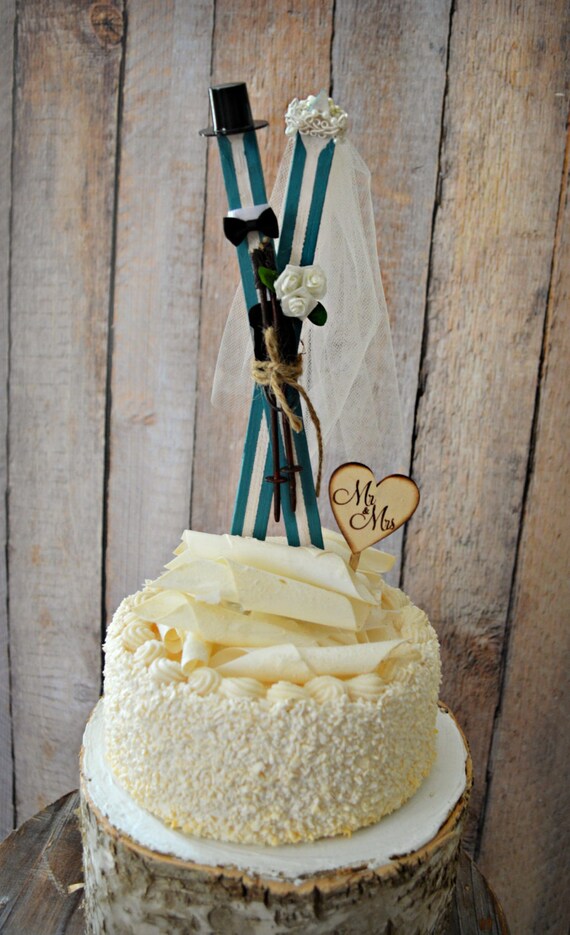Ski Hiver Snowboard Gateau De Mariage Topper Mariee Marie Ski Etsy