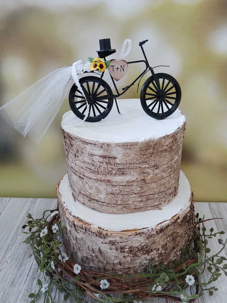 Bicycle-wedding-cake topper-sports-grooms image 0