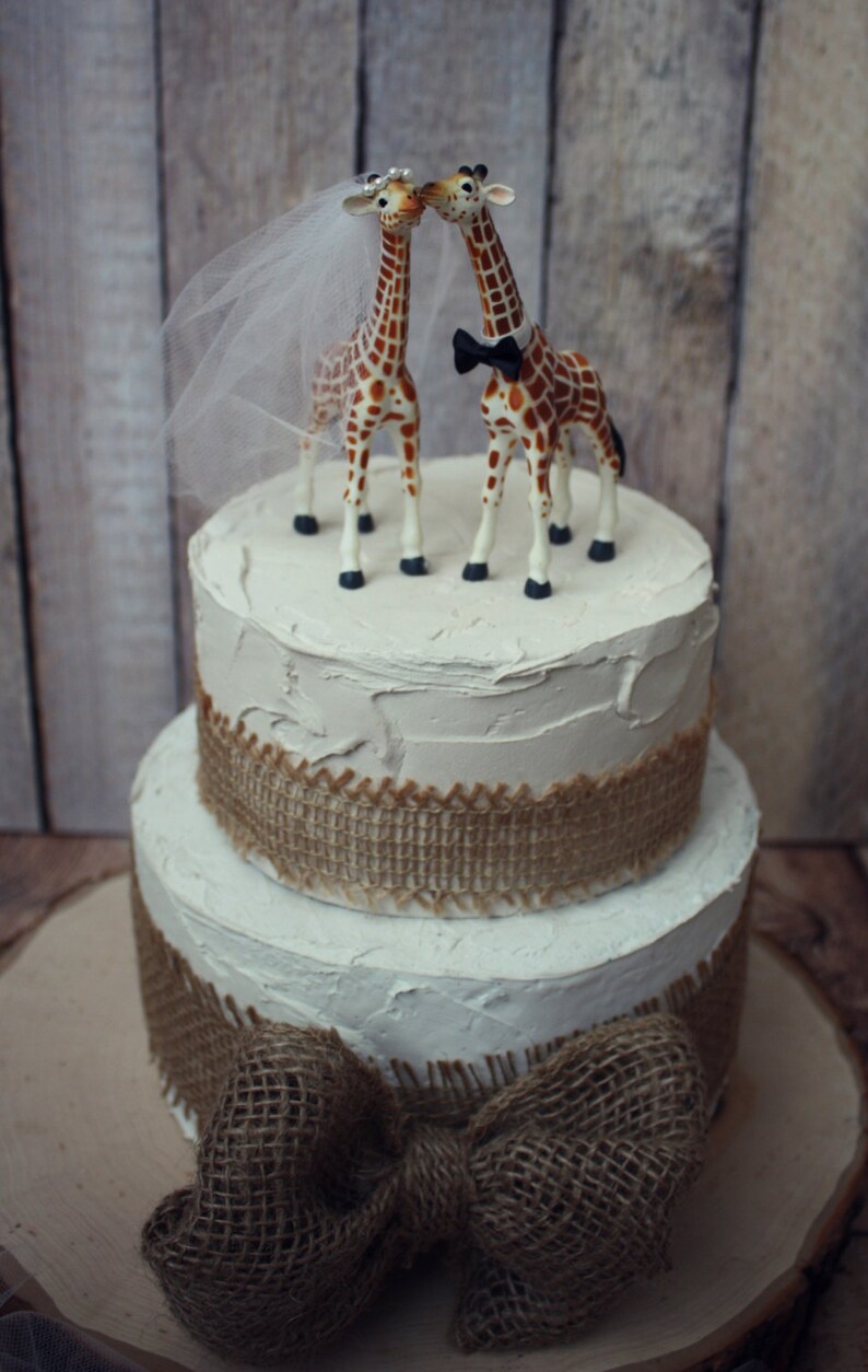 Giraffe Wedding Cake Topperanimalwedding Cake Etsy
