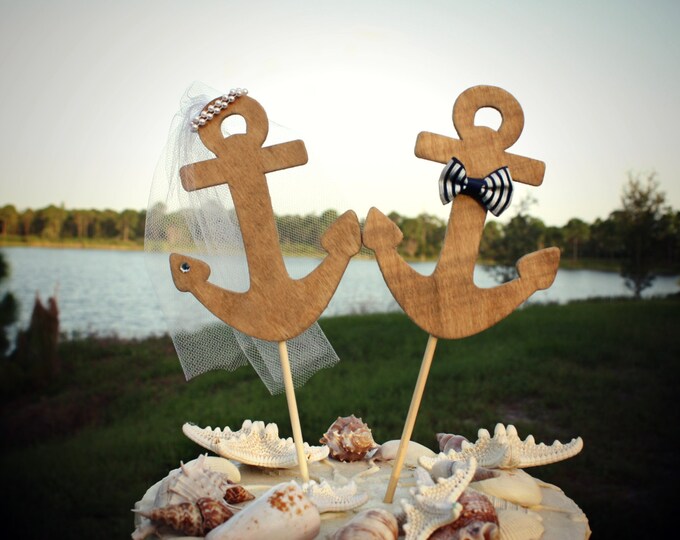 Navy Weddinganchors Away Wedding Cake Topperanchorsboat Wedding Cake