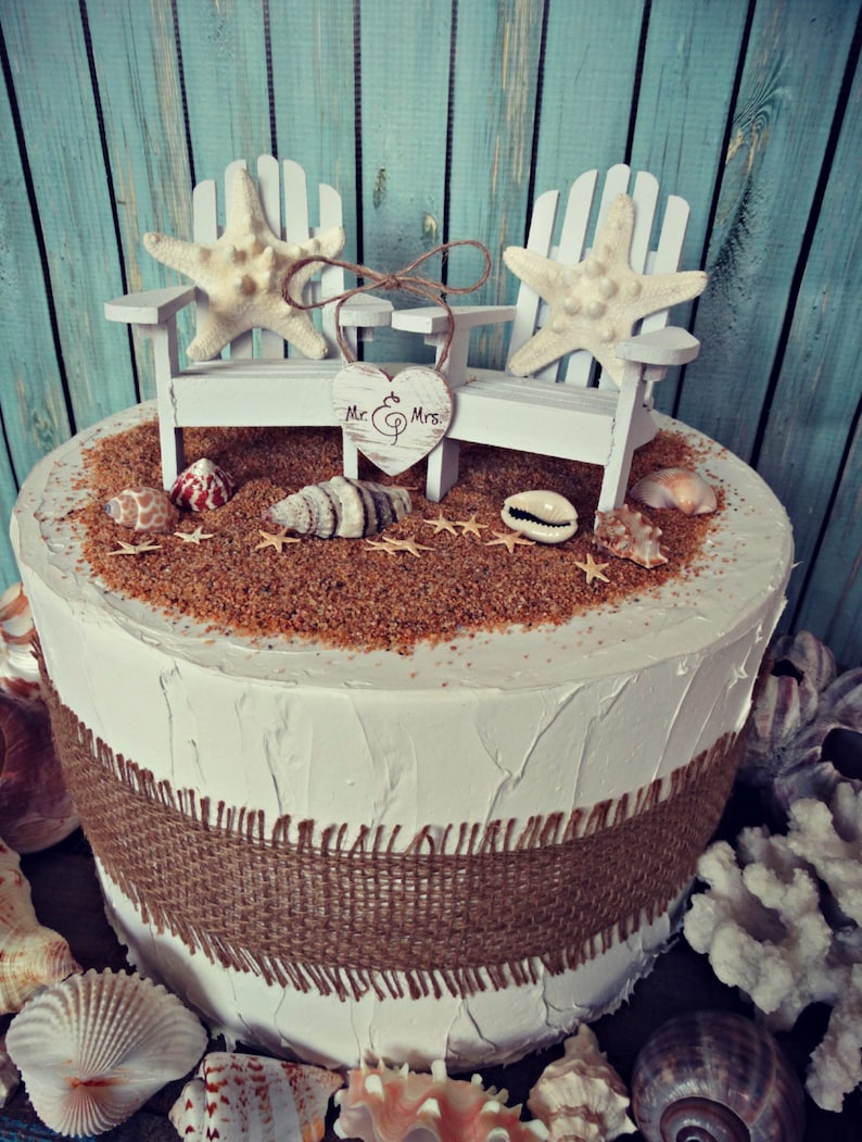 Cake Chair Beach Wedding-chair-beach Chair-wedding-cake Topper-starfish-nautical ...