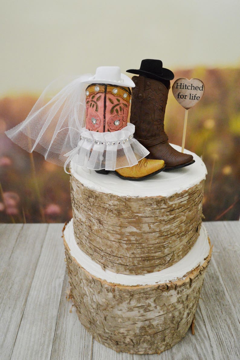 Boot wedding cake topper western wedding barn country bride Etsy