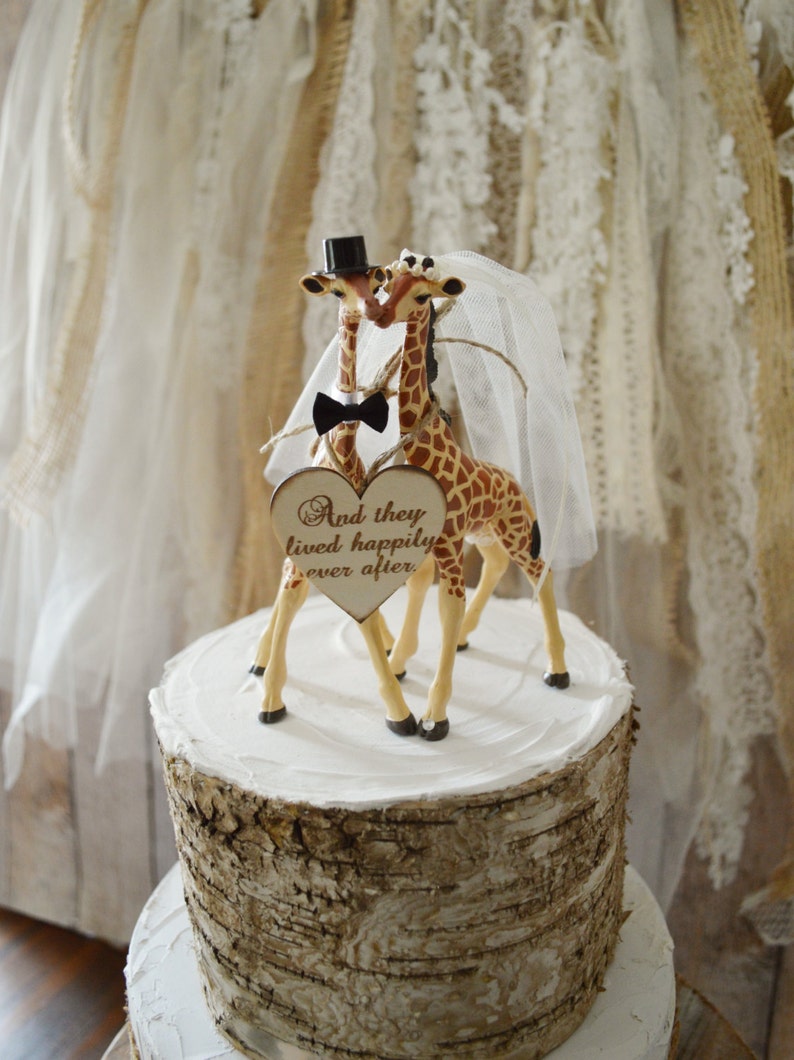 Giraffe Wedding Cake Topperanimalwedding Cake Etsy