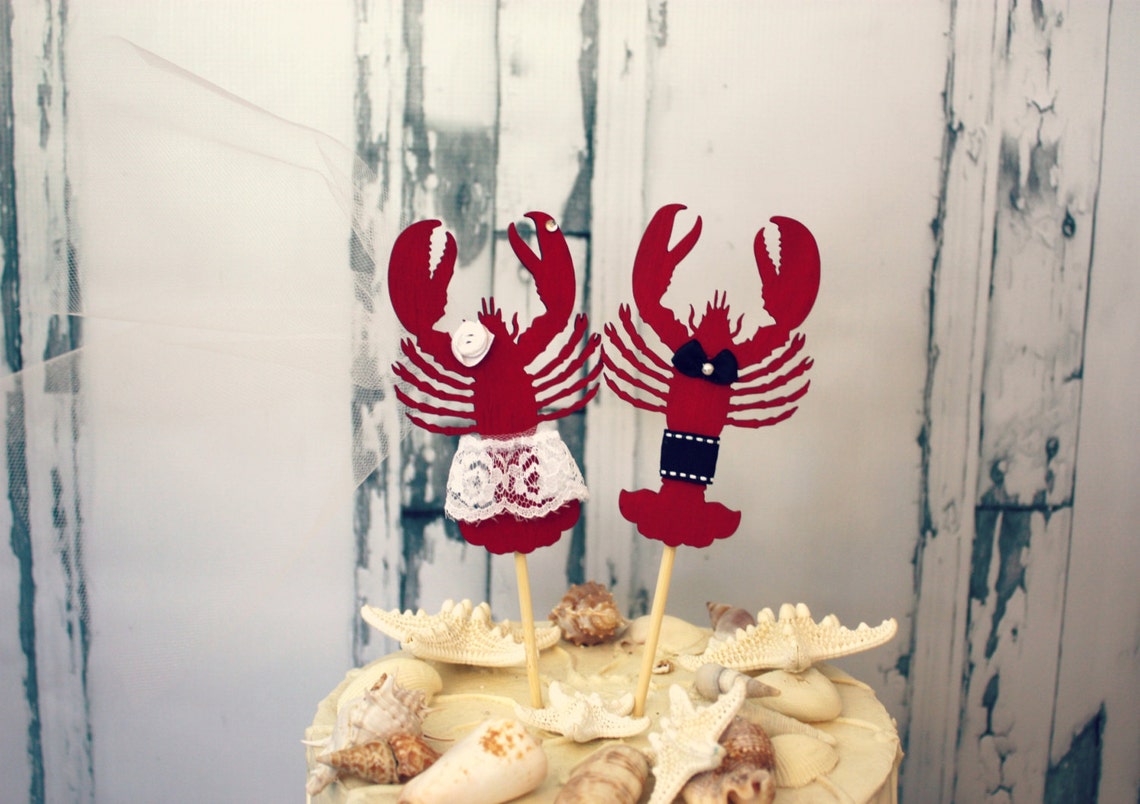 Lobster wedding cake topperlobsterwedding cake Etsy