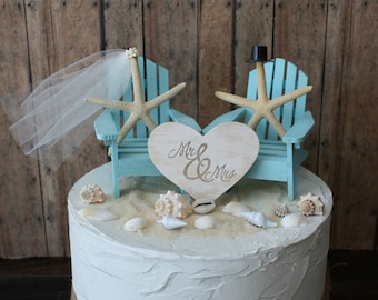 Ivory-Adirondack beach wedding chairs-Adirondack chairs-wedding cake topper-beach chairs-beach wedding-destination wedding-beach-custom