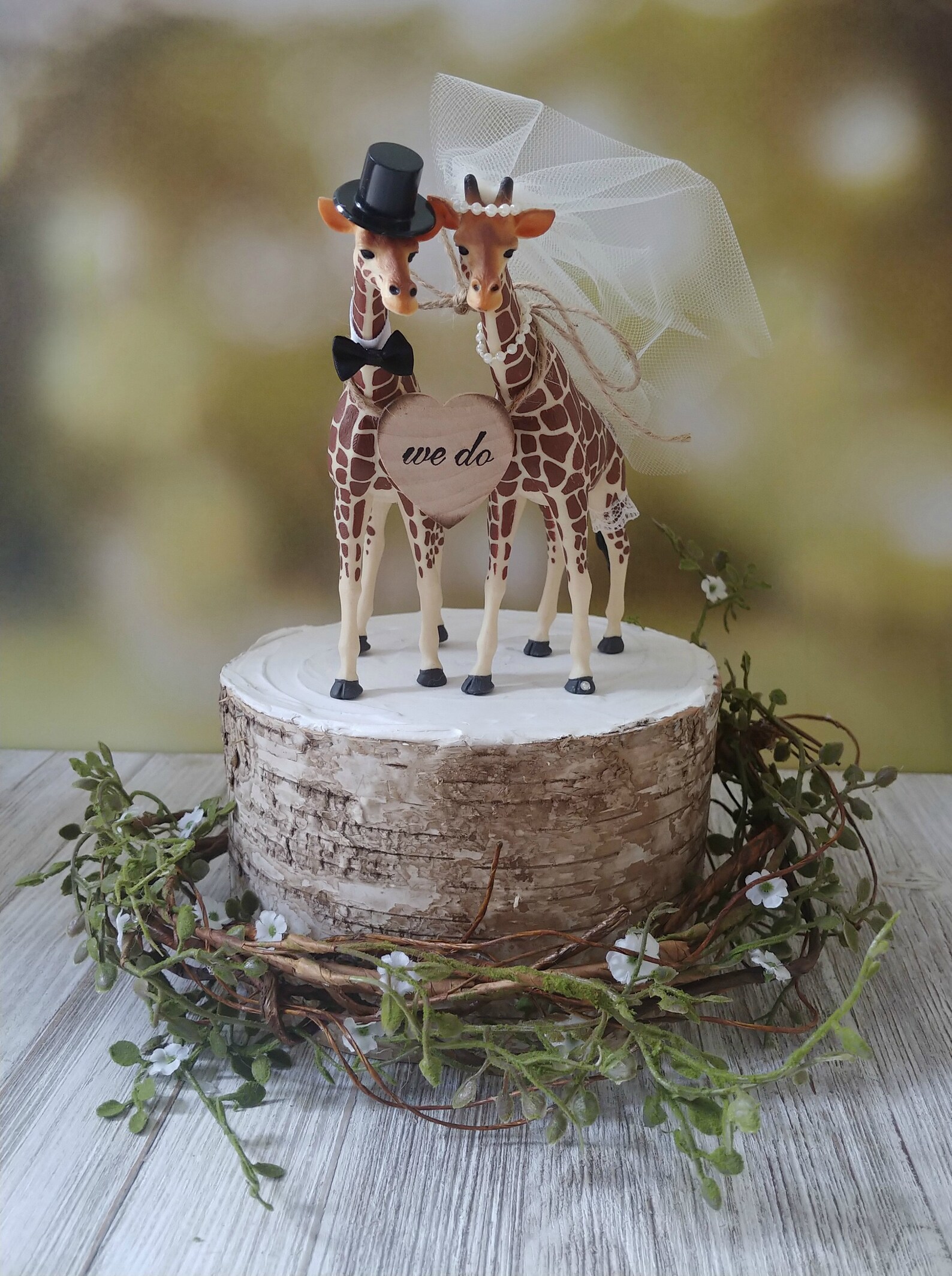Giraffewoodlandswedding Cake Toppergiraffeweddingjust Etsy