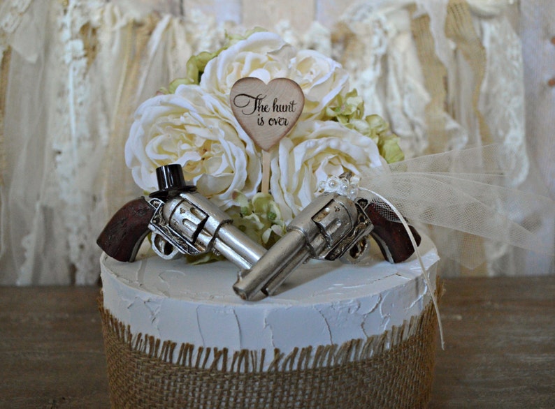 Pistol Gun Shot Gun Hunting Wedding Cake Topper Bride and Etsy