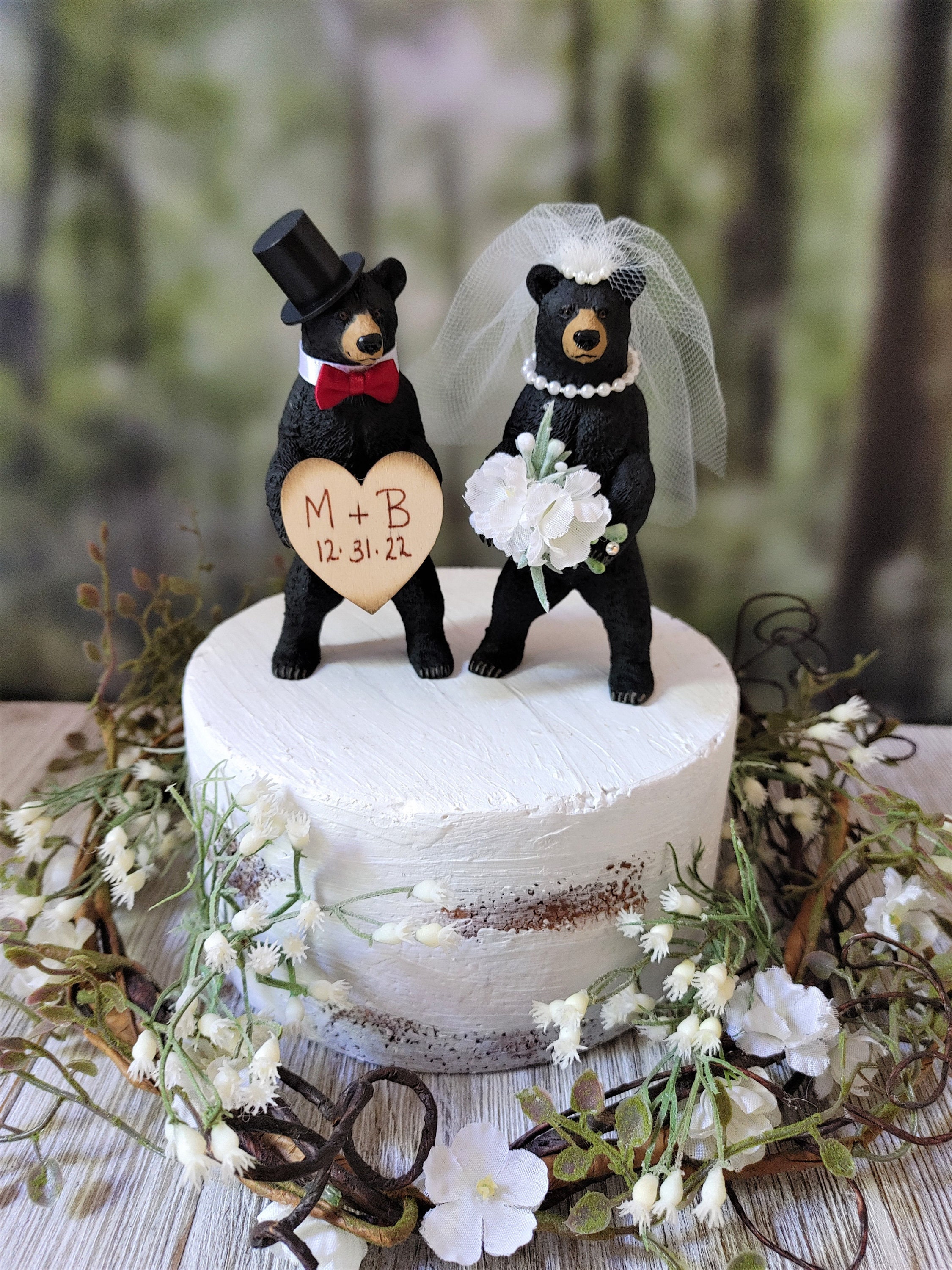 bear wedding cake topper – Kikuike Handmade Studio