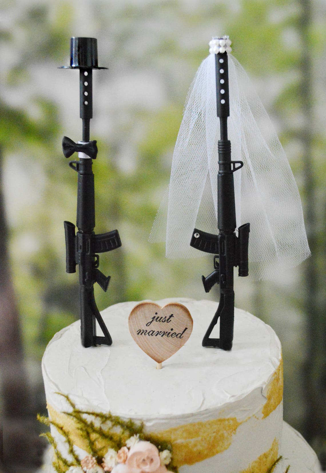Machine Gun Weapon Wedding Cake Topper Army Police Themed Etsy