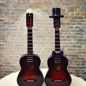 Guitar wedding cake topper-musician-wedding cake topper-guitar-music-instrument-musical-guitar wedding-rock star