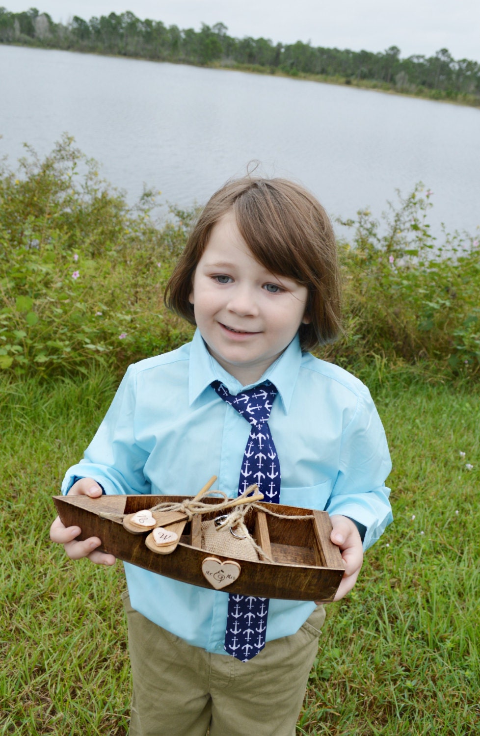 Nauticalcanoeoarsrow Boatweddingring Holderring Bowring Etsy