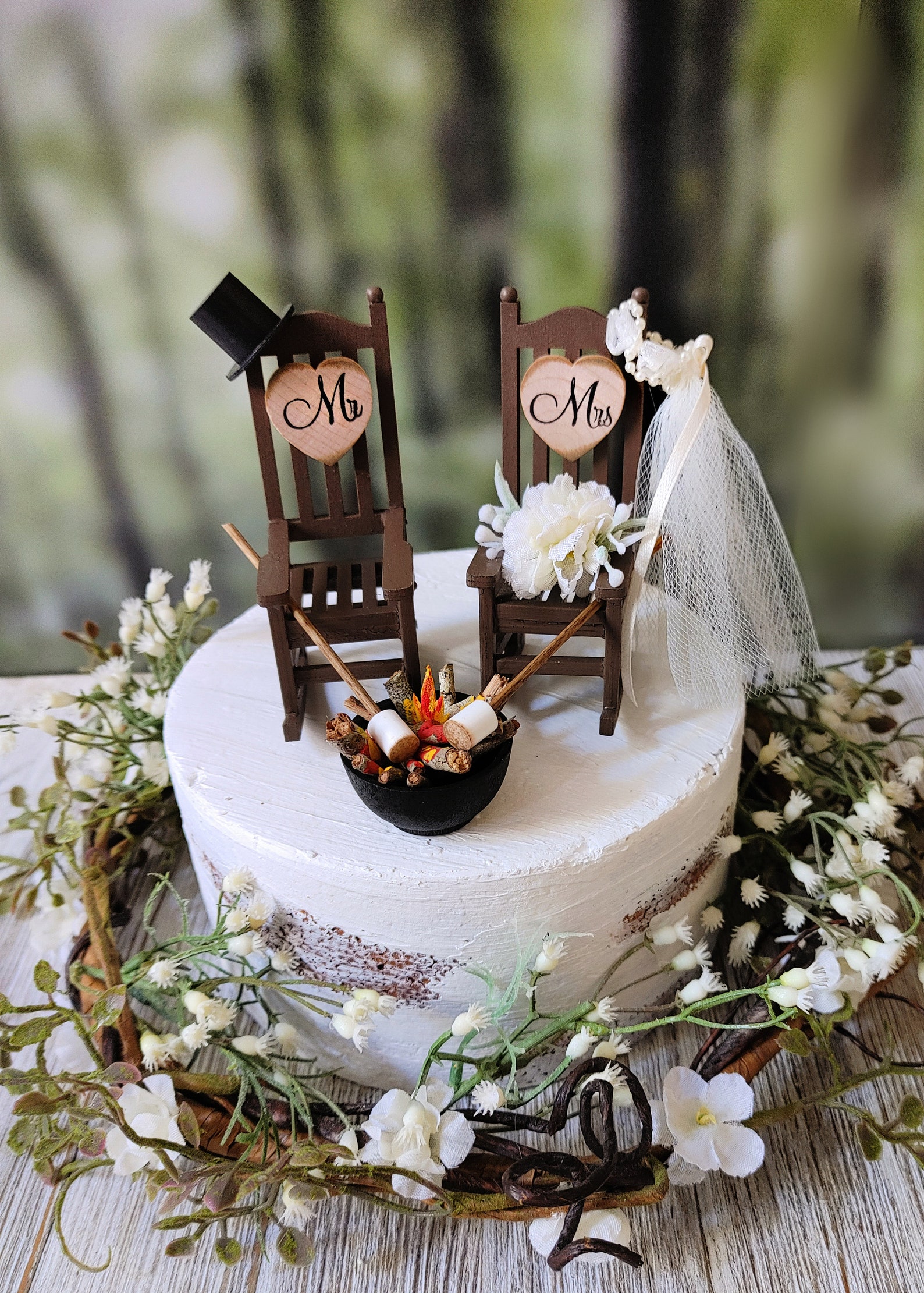 Rocking Chaircake Topperrusticshabbywoodlandsmr.and Etsy