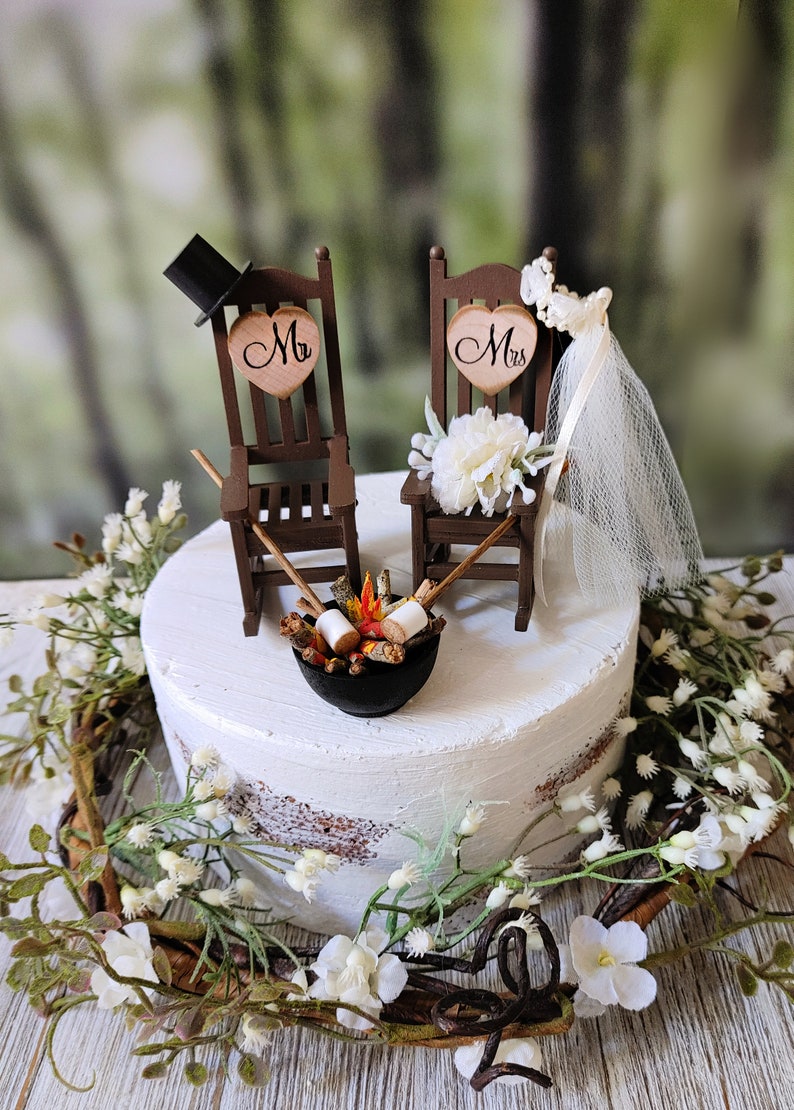 Cake Chair Rocking Chair-cake Topper-rustic-shabby-woodlands-mr.and Mrs-country ...