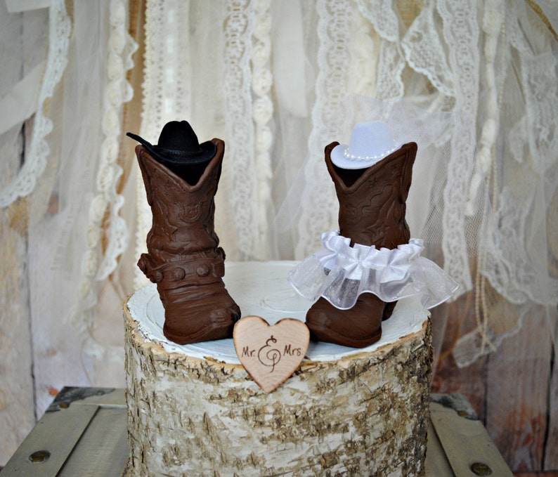 Western Cowboy Boots Wedding Cake TopperWestern Themed