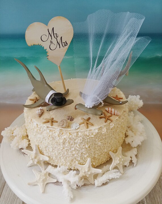 Requin Mariage Marteau Gateau Topper Pecheur Guy Harvey Style Etsy