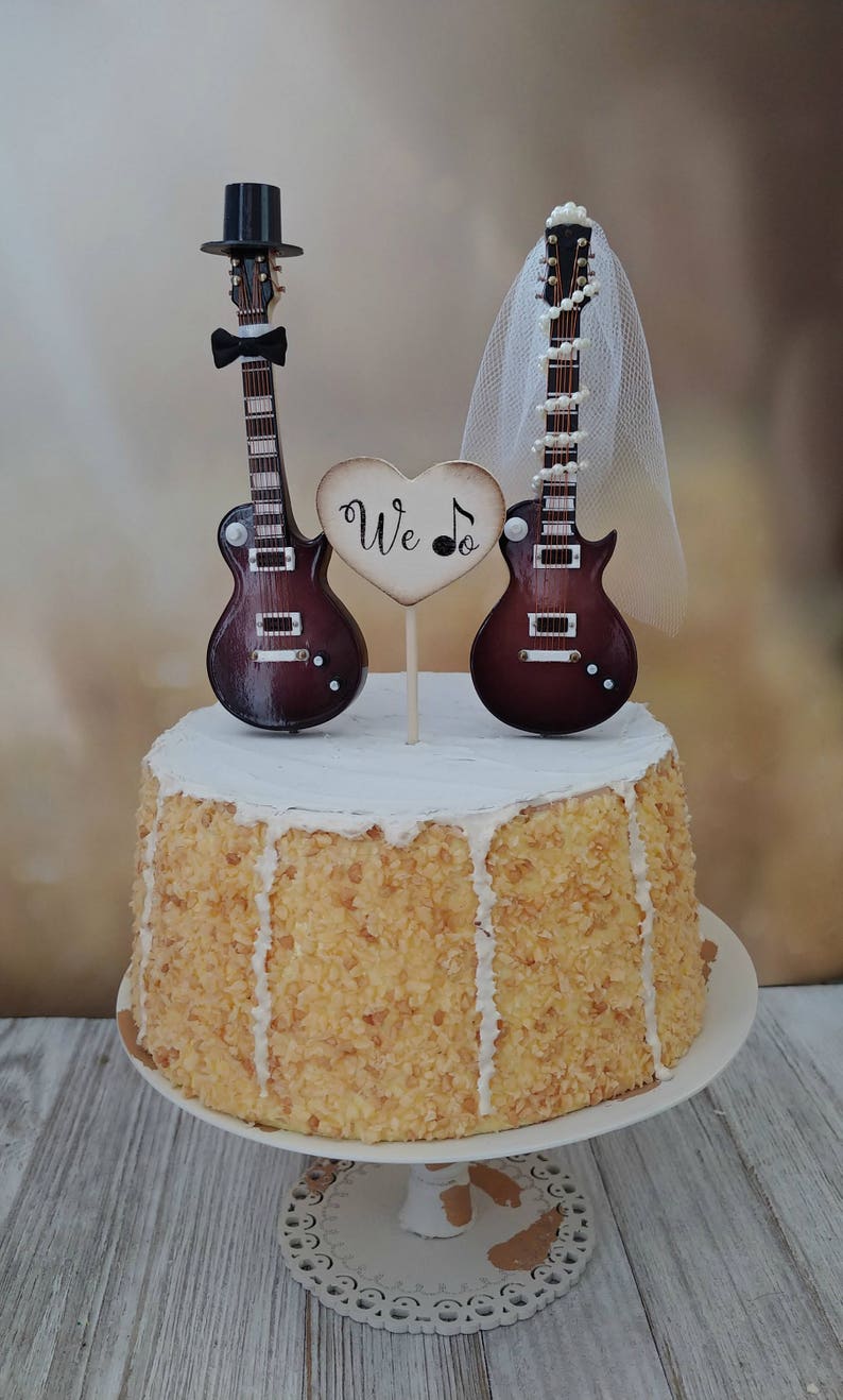Electric Guitarweddingcake Topperguitarbridegroomrock Etsy