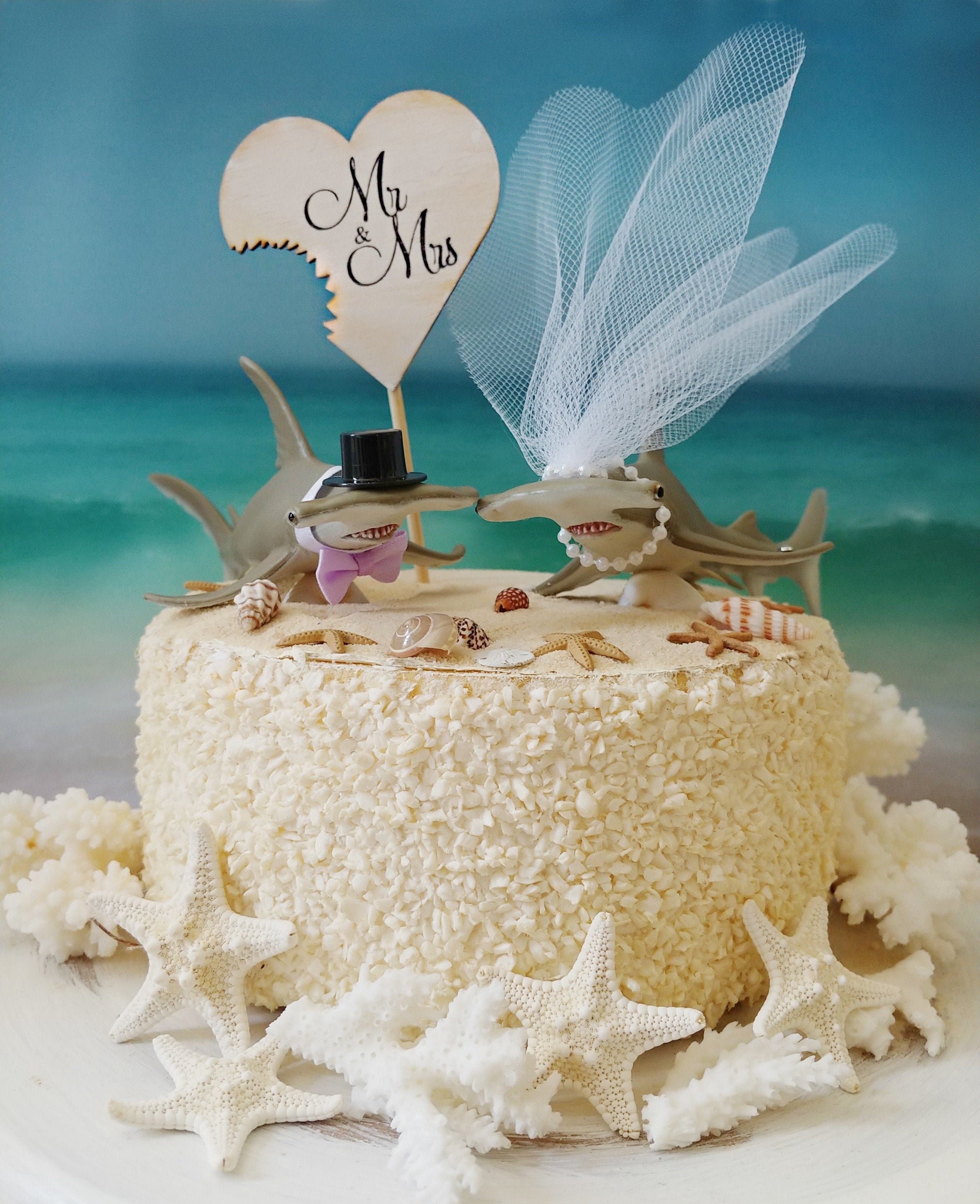 Requin Mariage Marteau Gateau Topper Pecheur Guy Harvey Style Etsy