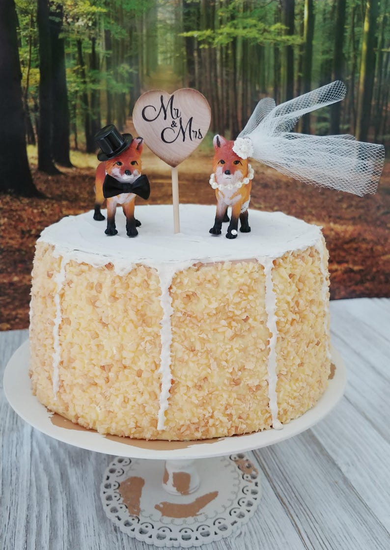 Mariee De Renard Et Gateau De Mariage De Marie Topper Rustique Etsy