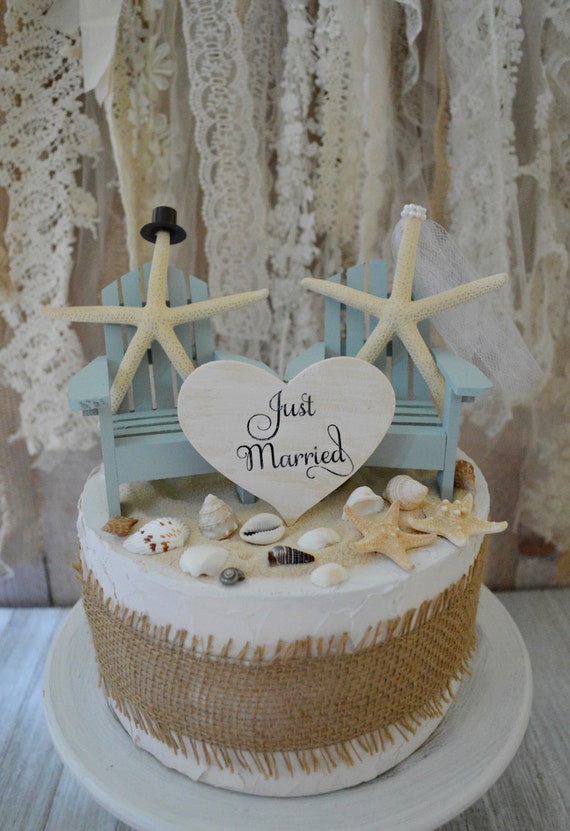 Starfish Wedding Cake Topper Bride Groom Beach Weddings Beach Etsy