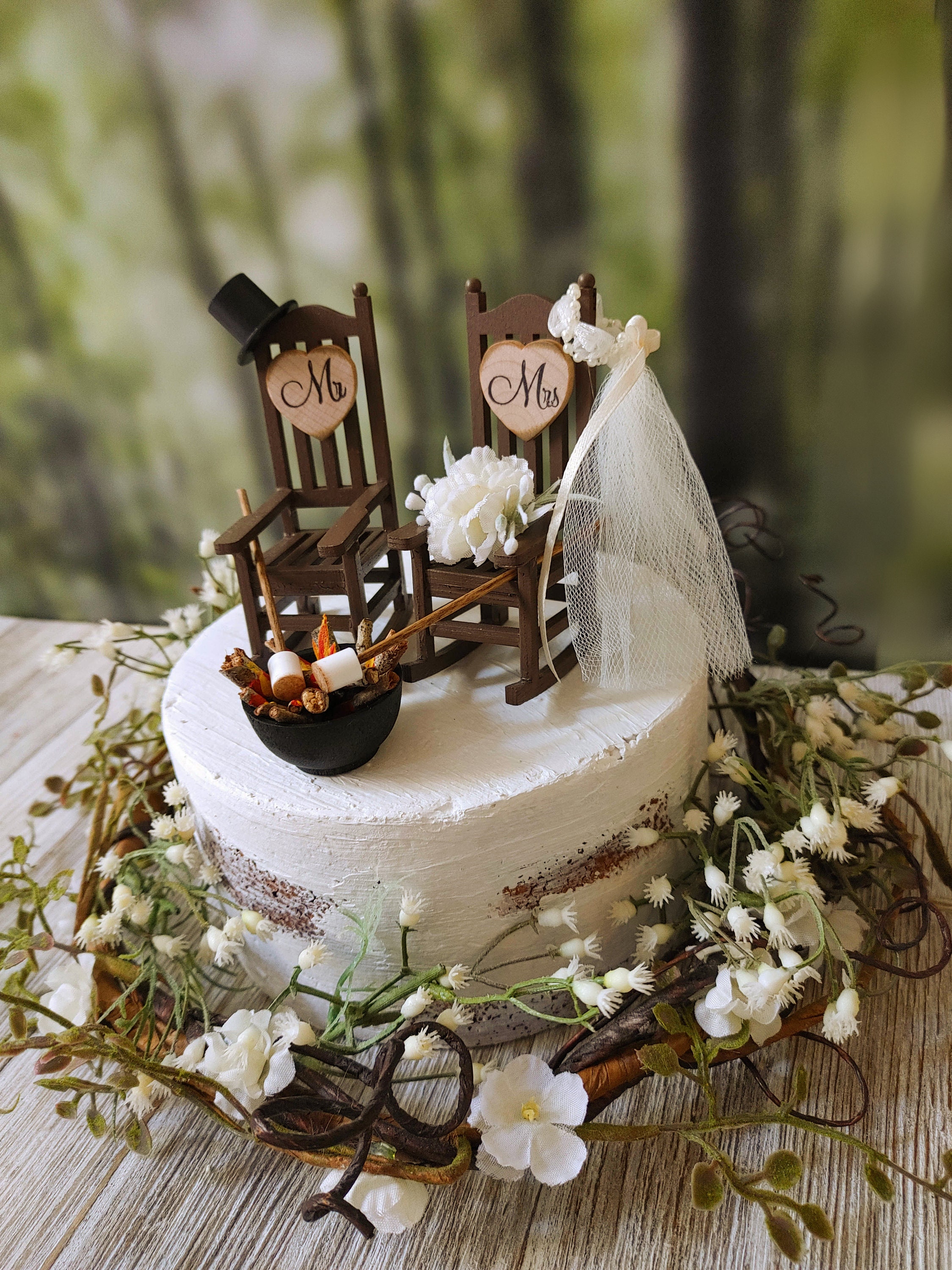 Rocking Chair-cake Topper-rustic-shabby-woodlands-mr.and Mrs-country ...