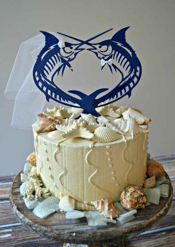 Sailfish-marlin-fish-sport Fishing-wedding-cake Topper-beach