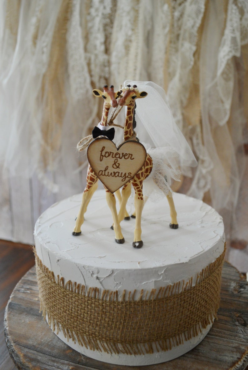 Giraffe Wedding Cake Topperanimalwedding Cake Etsy