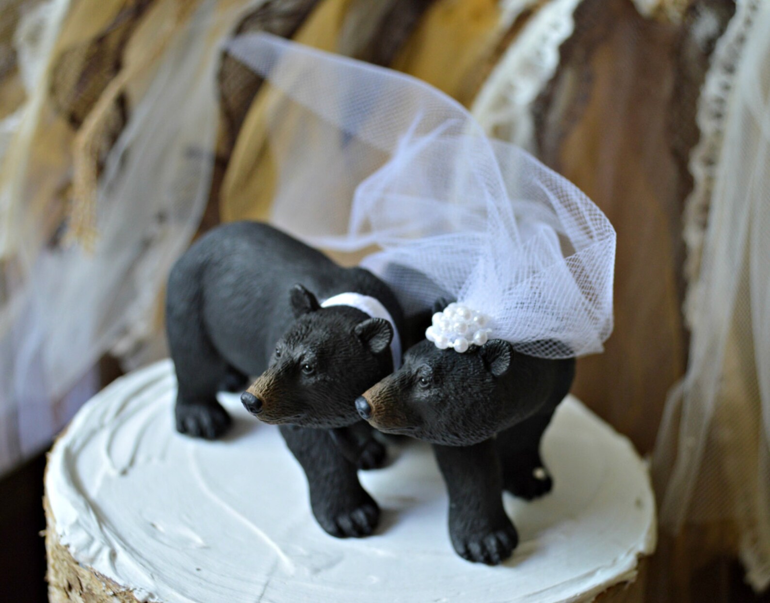 Black Bear Wedding Cake TopperBear Cake TopperHunting