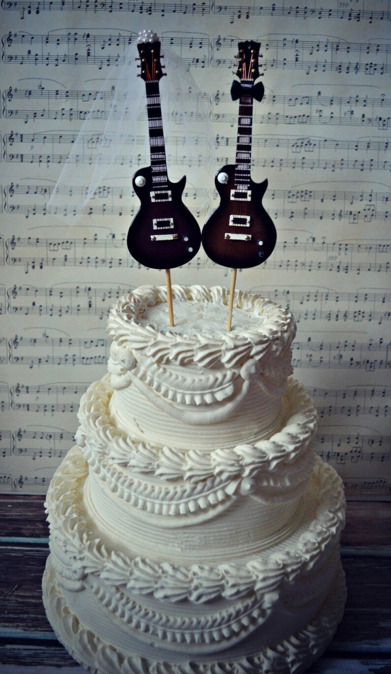 Electric guitarweddingcake topperguitarbridegroomrock Etsy